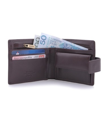 Klasyczny portfel Wittchen z zamknięciem, kolekcja Italy, kolor czarny