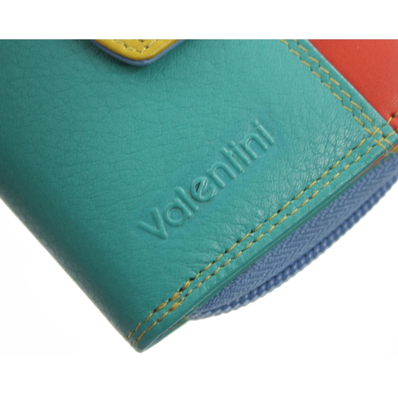 Maleńki kolorowy portfel damski Valentini, wielokolorowy
