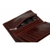 Ekskluzywny portfel męski Valentini, skórzany, brąz, drewniane pudełko