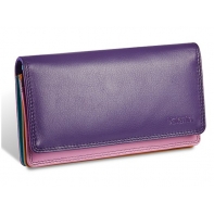 Kolorowy portfel damski Valentini, fioletowy, różowy + inne