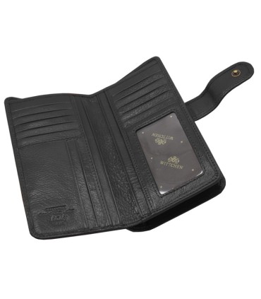 Skórzany damski portfel Wittchen 21-1-028, czarny - kolekcja Italy