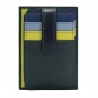 Skórzany portfel na karty marki DuDu®, zielony + niebieski