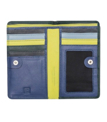 Skórzany portfel damski marki DuDu®, zielony + niebieski