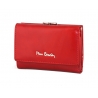 Damski skórzany zestaw prezentowy: pasek + portfel Pierre Cardin, czerwony