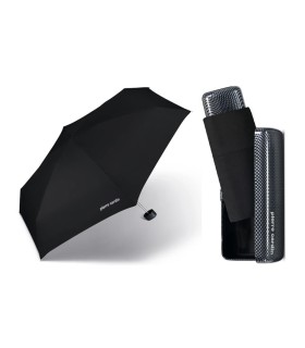 Lekka, mała parasolka Pierre Cardin w praktycznym etui, czarna