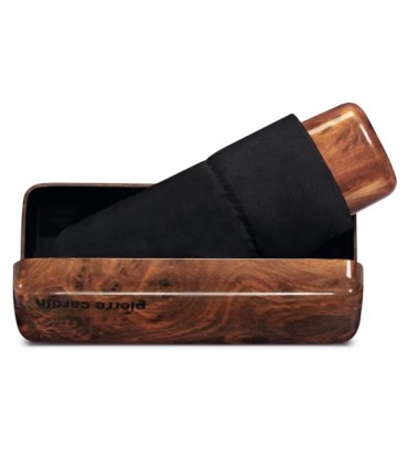 Lekka, parasolka męska Pierre Cardin w praktycznym etui, czarno - brązowa