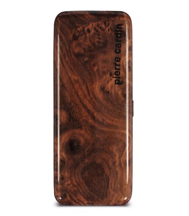 Lekka, parasolka męska Pierre Cardin w praktycznym etui, czarno - brązowa