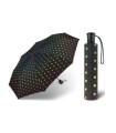 Automatyczna parasolka do torebki 27,5 cm HAPPY RAIN, czarna w kolorowe kropki