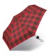 Kieszonkowa, ultra mini parasolka Happy Rain 16 cm, czerwona w kratę