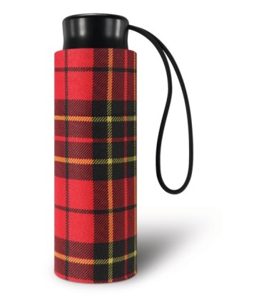 Kieszonkowa, ultra mini parasolka Happy Rain 16 cm, czerwona w kratę