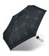 Kieszonkowa, ultra mini parasolka Happy Rain 16 cm, ciemnozielona w kratę
