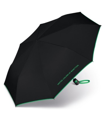 Automatyczna parasolka Benetton, czarna z lamówką