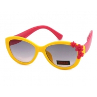 Okulary przeciwsłoneczne UV 400, z KWIATUSZKAMI żółto-czerwone