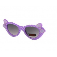 Okulary przeciwsłoneczne dziecięce UV 400 GROSZKI, fioletowo-białe