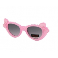 Okulary przeciwsłoneczne dziecięce UV 400 GROSZKI, różowo-białe