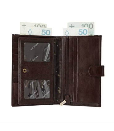 Bardzo duży skórzany portfel męski Wittchen wysokość 18 cm, brązowy