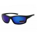 Okulary przeciwsłoneczne męskie UV 400, CZARNE niebieskie lustrzanki
