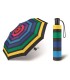 Automatyczna lekka parasolka HAPPY RAIN, TĘCZOWE PASKI