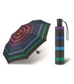 Automatyczna parasolka do torebki 27,5 cm HAPPY RAIN czarna w kolorowe paski