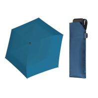 Bardzo lekka wytrzymała płaska parasolka Doppler, NIEBIESKA