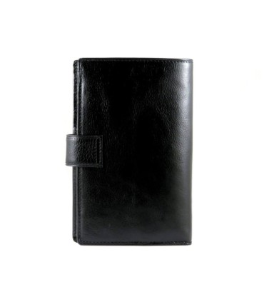 Duży zapinany skórzany portfel męski Wittchen, kolekcja: Italy, czarny