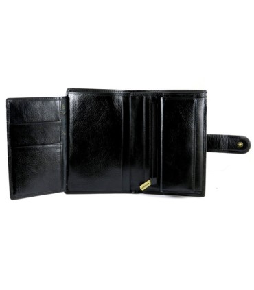 Duży zapinany skórzany portfel męski Wittchen, kolekcja: Italy, czarny