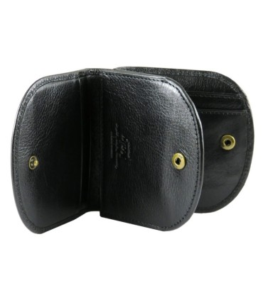 Mały portfel skórzany "podkówka" Wittchen, kolekcja: Italy, czarny