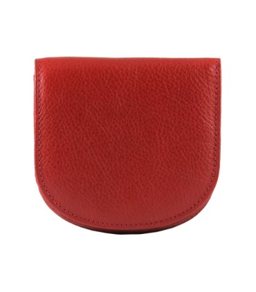 Mały portfel skórzany "podkówka" Wittchen, kolekcja: Italy, czerwony