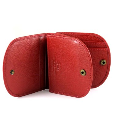 Mały portfel skórzany "podkówka" Wittchen, kolekcja: Italy, czerwony