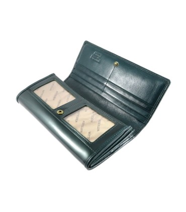 Długi portfel damski Wittchen SKÓRZANY, kolekcja Verona CIEMNOZIELONY