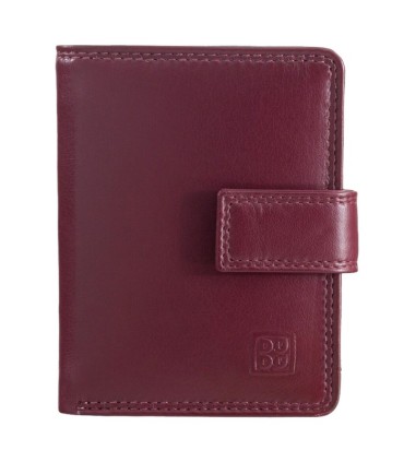 Skórzany mały portfel damski DuDu®, 534-1196 BURGUNDOWY