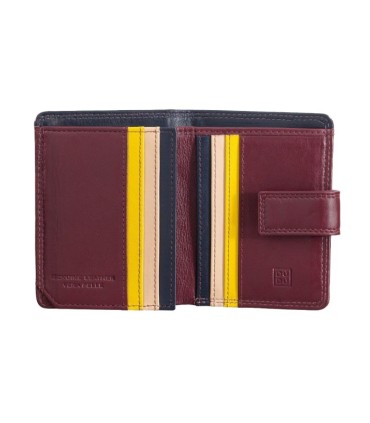 Skórzany mały portfel damski DuDu®, 534-1196 BURGUNDOWY