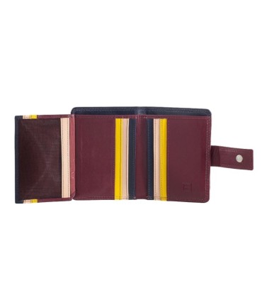 Skórzany mały portfel damski DuDu®, 534-1196 BURGUNDOWY