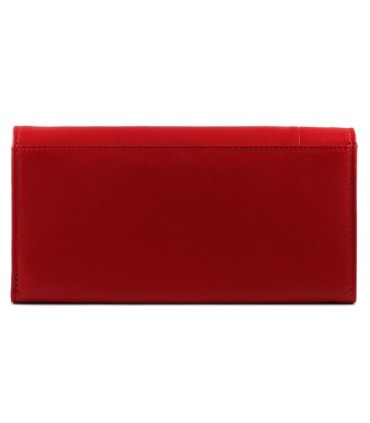Klasyczny damski portfel SKÓRZANY RFID Valentini, CZERWONY