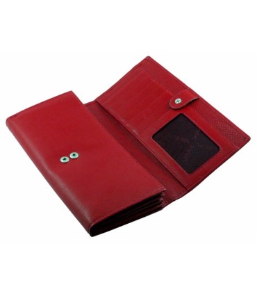Klasyczny damski portfel SKÓRZANY RFID Valentini, CZERWONY