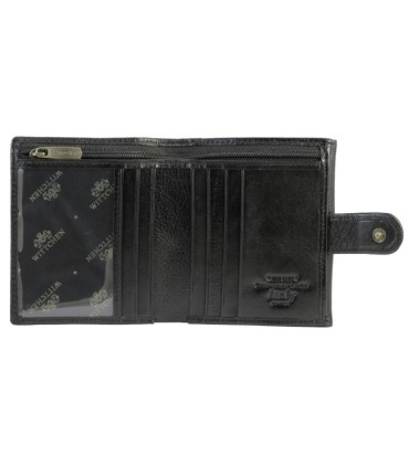 Skórzany portfel męski ZAPINANY Wittchen kolekcja Italy, CZARNY
