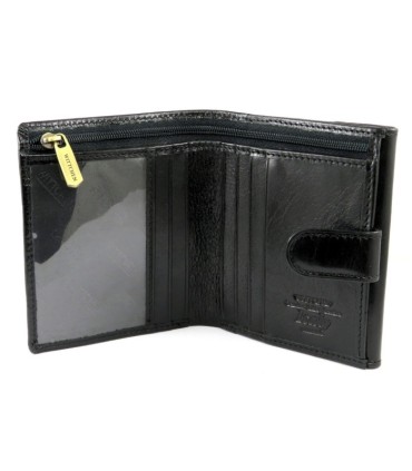 Skórzany zapinany portfel męski Wittchen kolekcja Italy, CZARNY