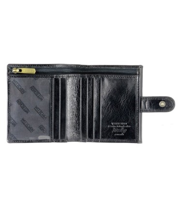 Skórzany zapinany portfel męski Wittchen kolekcja Italy, CZARNY