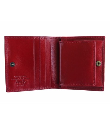 MAŁY PORTFELIK WITTCHEN 21-1-065-30, KOLEKCJA ITALY, KOLOR CZERWONY