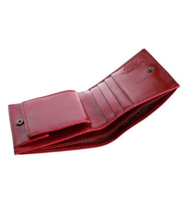 MAŁY PORTFELIK WITTCHEN 21-1-065-30, KOLEKCJA ITALY, KOLOR CZERWONY