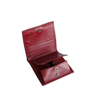 MAŁY PORTFELIK WITTCHEN 21-1-065-30, KOLEKCJA ITALY, KOLOR CZERWONY