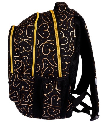 Trzykomorowy plecak szkolny młodzieżowy Astra Head, GOLDEN HEARTS