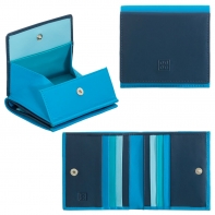 Mały skórzany portfel damski marki DuDu®, niebieski