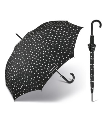 Długi czarny parasol Happy Rain zmieniający kolor