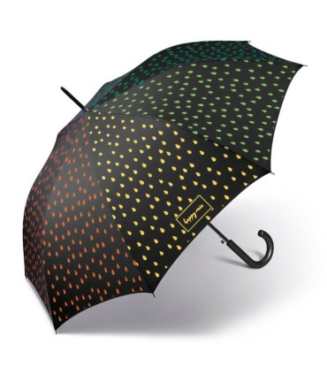 Długi czarny parasol Happy Rain zmieniający kolor