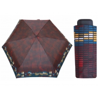 Kieszonkowa parasolka ULTRA MINI marki PARASOL, geometryczna bordowa