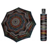 Wytrzymała AUTOMATYCZNA parasolka Doppler, czarna w kolorowe kreski