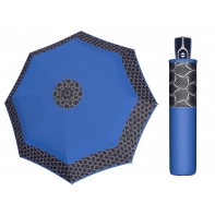 Wytrzymała AUTOMATYCZNA parasolka Doppler, niebieska z kwiatowym ornamentem