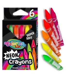 Kredki świecowe neonowe 6 kolorów Colorino
