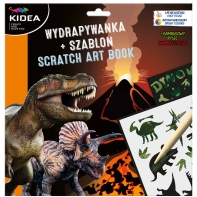 Wydrapywanka z szablonami B KIDEA 3 arkusze Dinozaury